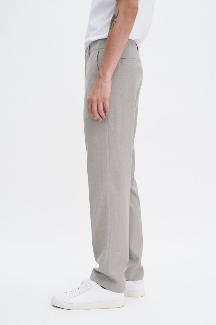 Troy Elastic Waist Tailored Trousers - Sage Melange