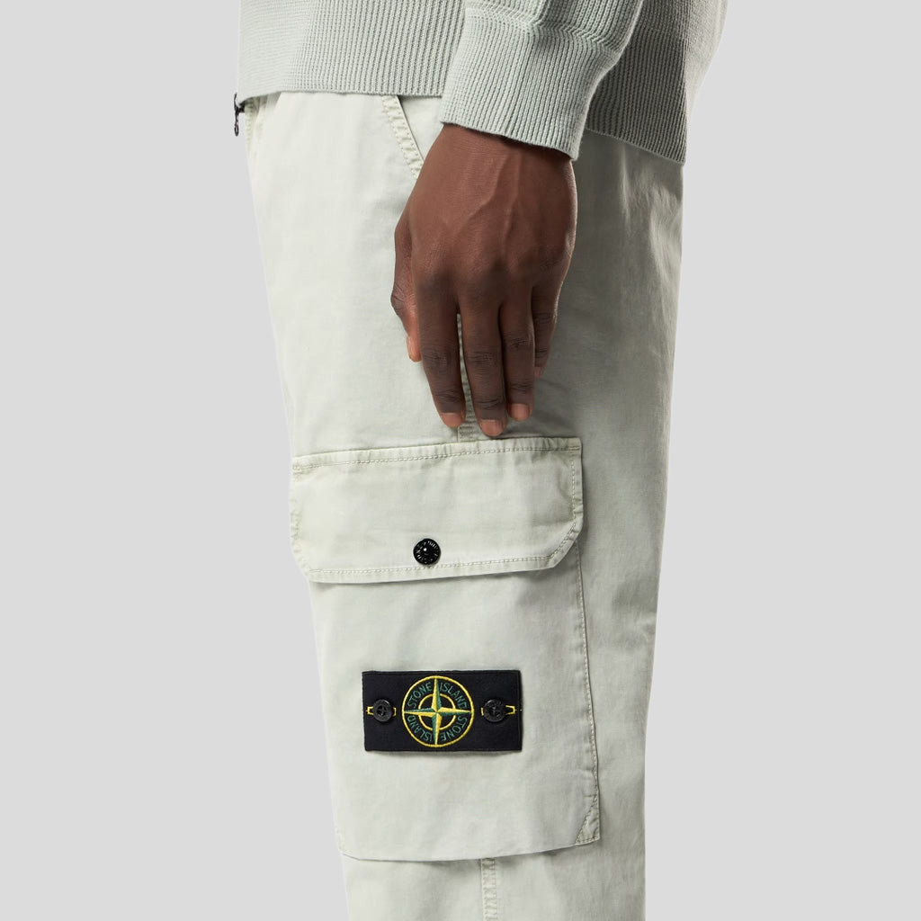 ORGANIC COTTON CARGO CHINO PANTS - SAGE