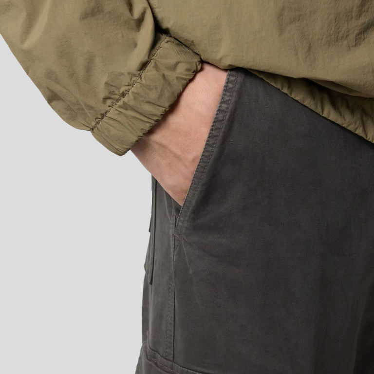 ORGANIC COTTON 'OLD' EFFECT CARGO CHINO TROUSERS - CHARCOAL