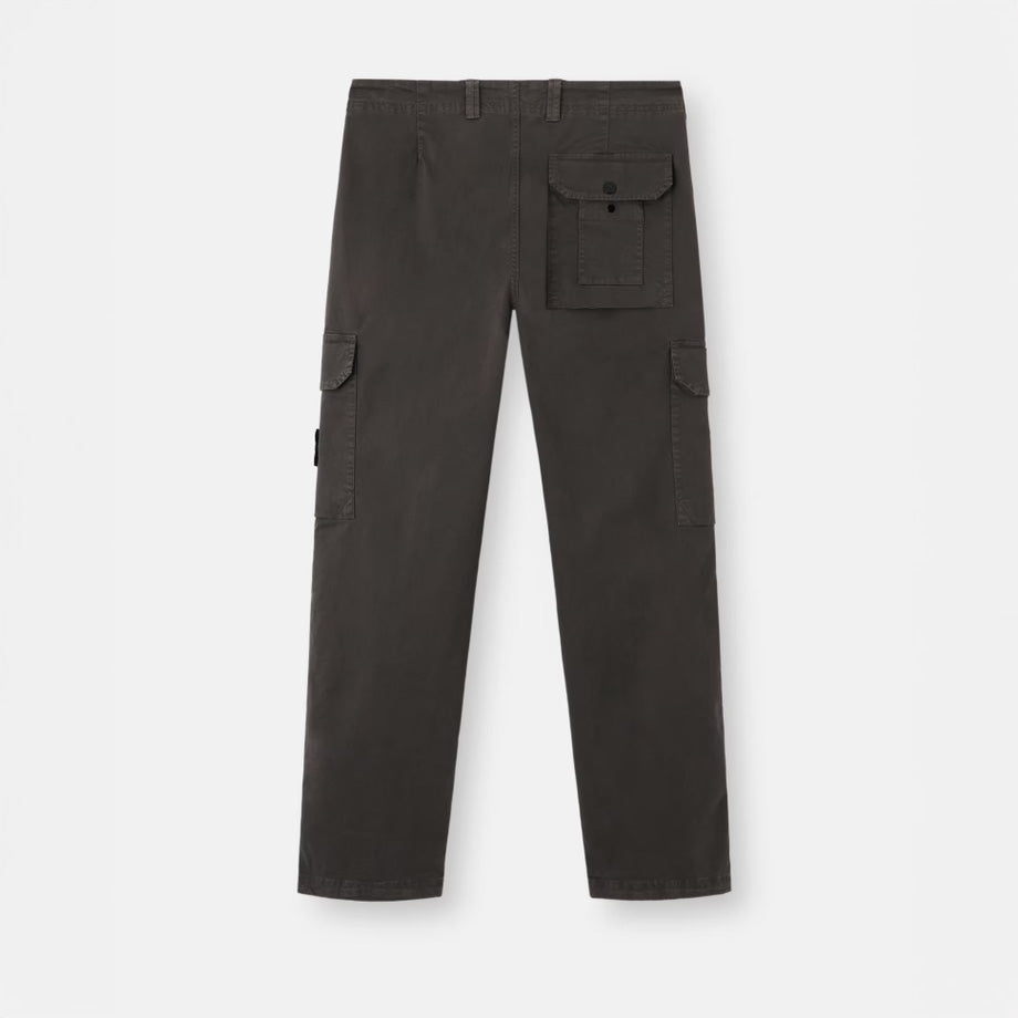 ORGANIC COTTON 'OLD' EFFECT CARGO CHINO TROUSERS - CHARCOAL