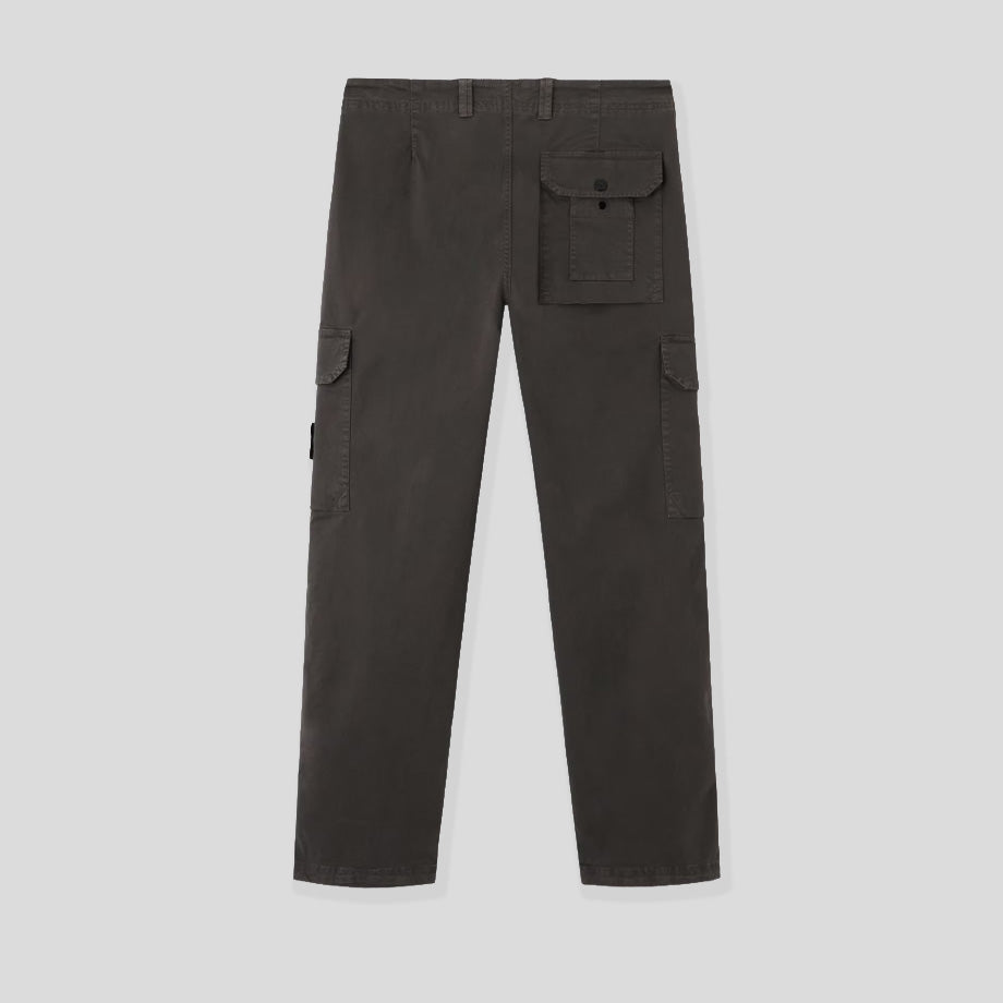 ORGANIC COTTON 'OLD' EFFECT CARGO CHINO TROUSERS - CHARCOAL