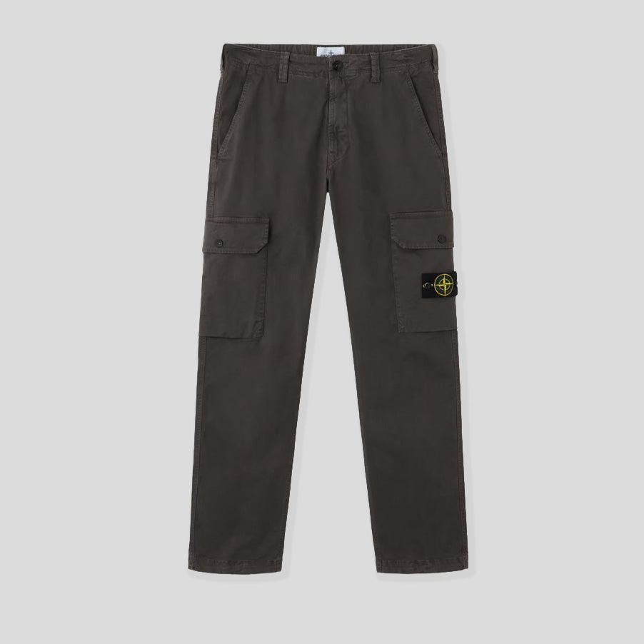 ORGANIC COTTON 'OLD' EFFECT CARGO CHINO TROUSERS - CHARCOAL