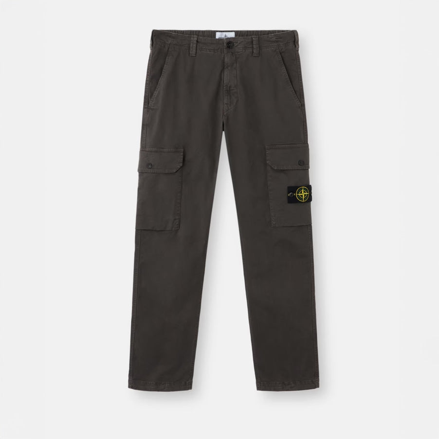 ORGANIC COTTON 'OLD' EFFECT CARGO CHINO TROUSERS - CHARCOAL