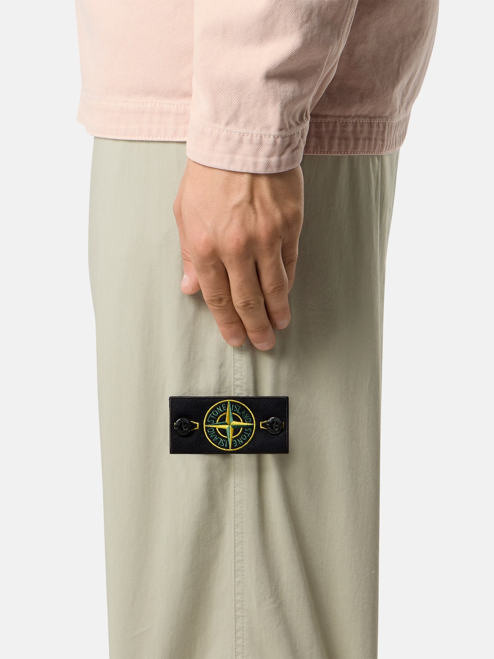 STRETCH ORGANIC COTTON SATIN CHINO PANTS - SAND