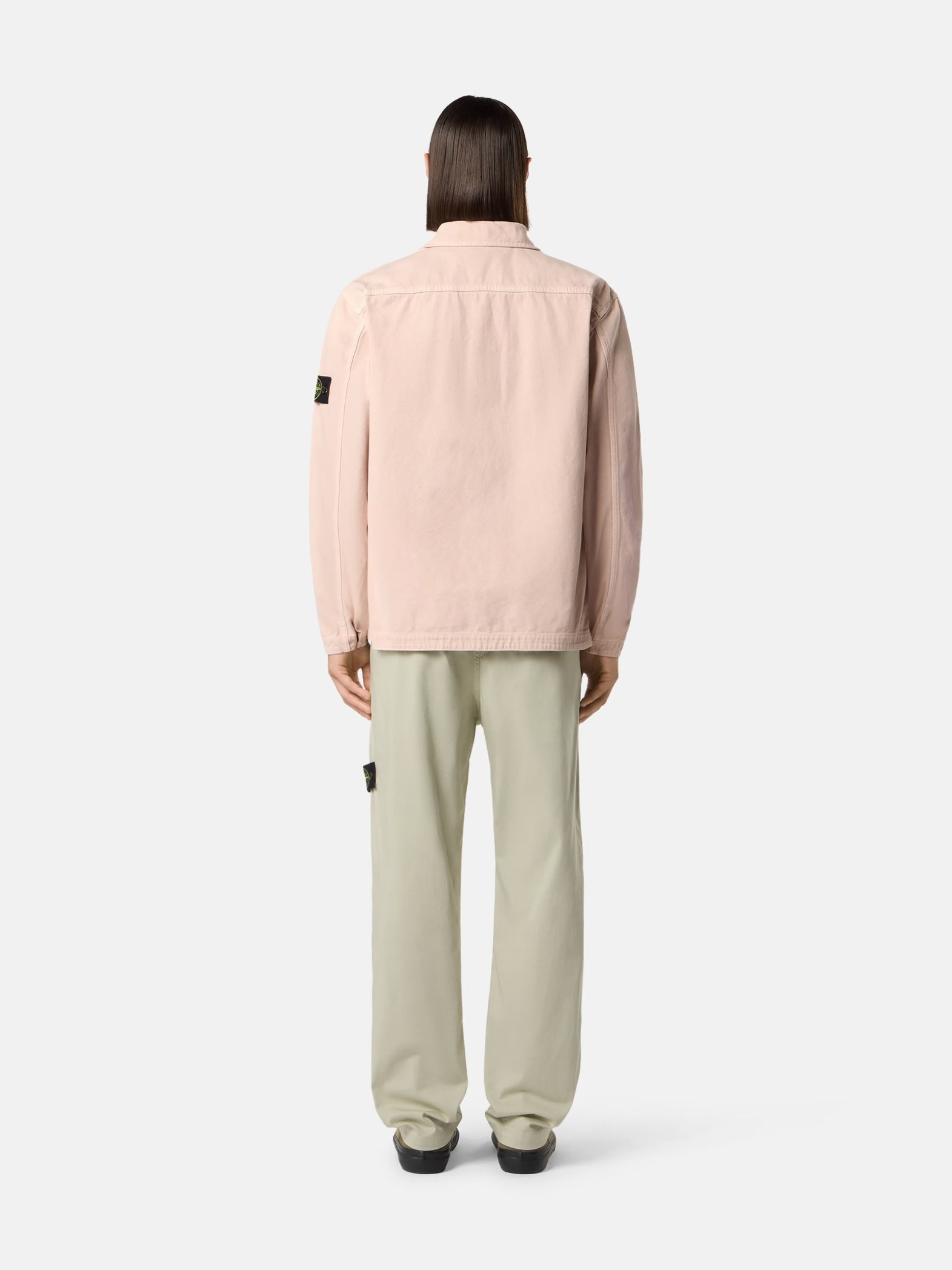 STRETCH ORGANIC COTTON SATIN CHINO PANTS - SAND