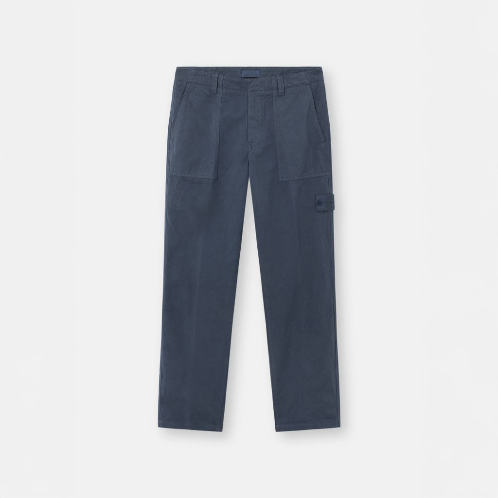 COTTON LINEN CANVAS_S.I.GHOST TROUSERS - SLATE BLUE