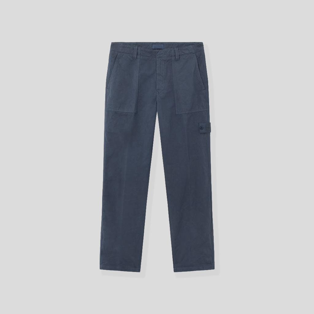 COTTON LINEN CANVAS_S.I.GHOST TROUSERS - SLATE BLUE