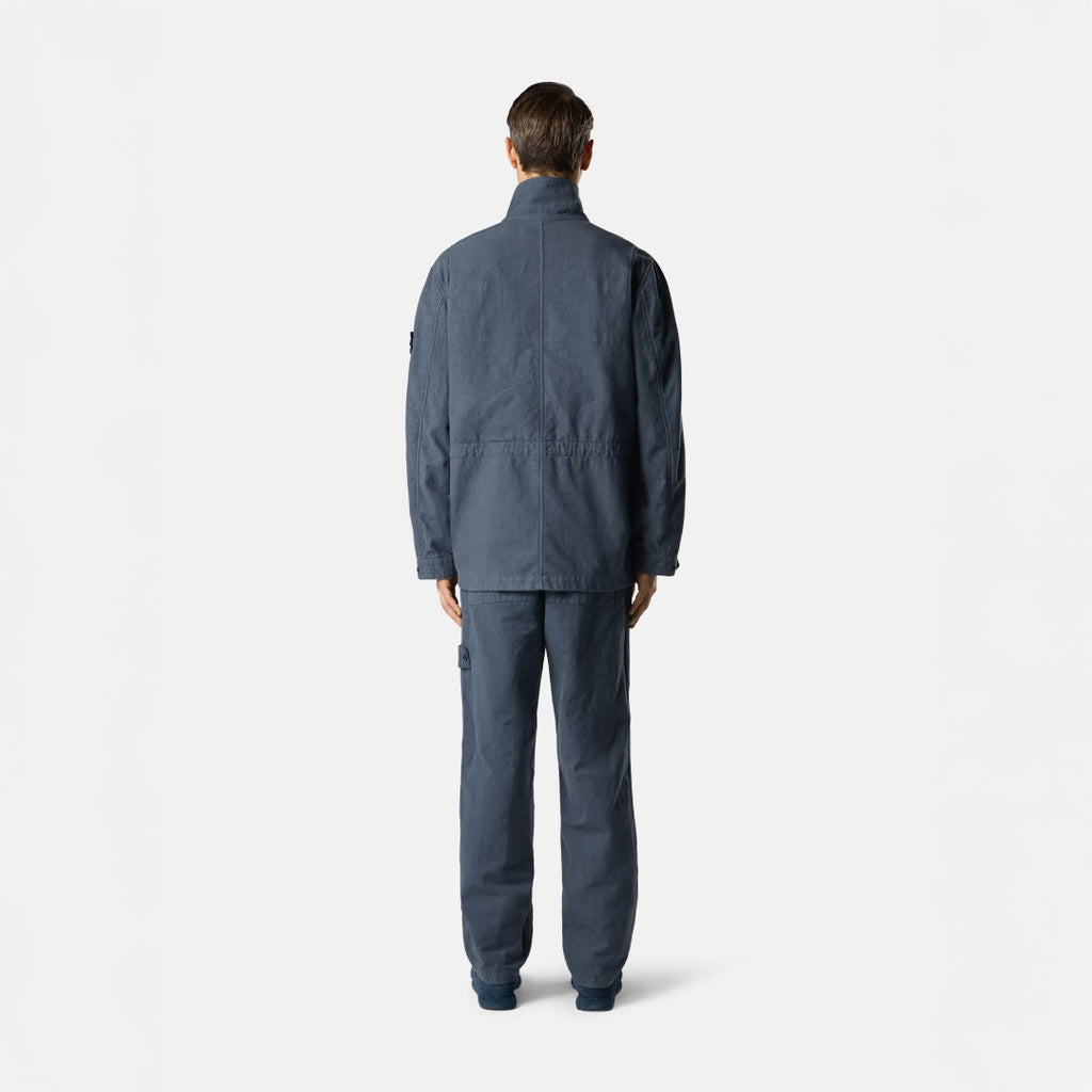 COTTON LINEN CANVAS_S.I.GHOST TROUSERS - SLATE BLUE