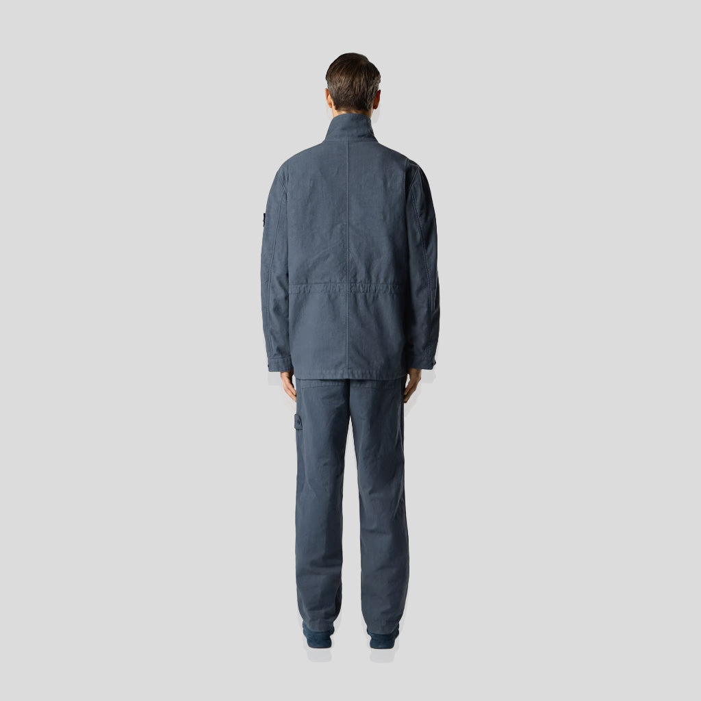 COTTON LINEN CANVAS_S.I.GHOST TROUSERS - SLATE BLUE