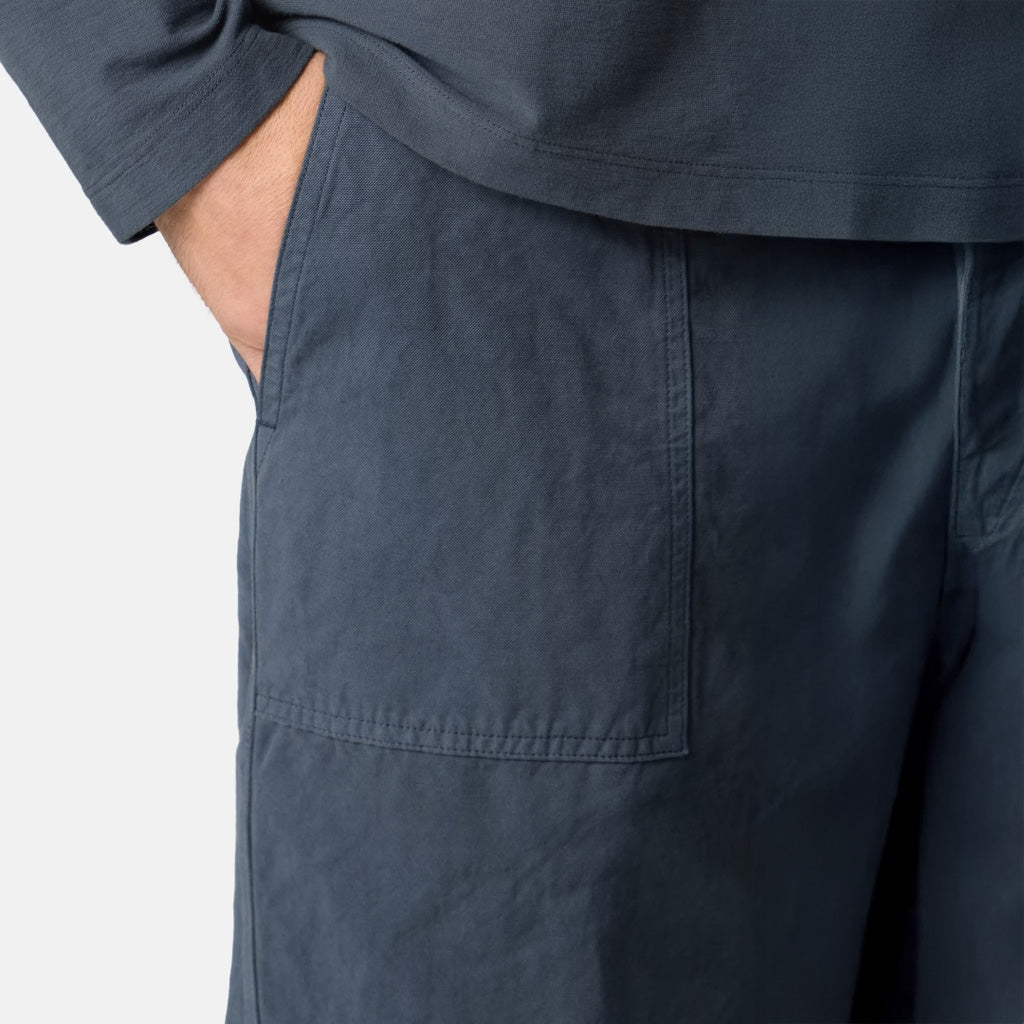 COTTON LINEN CANVAS_S.I.GHOST TROUSERS - SLATE BLUE