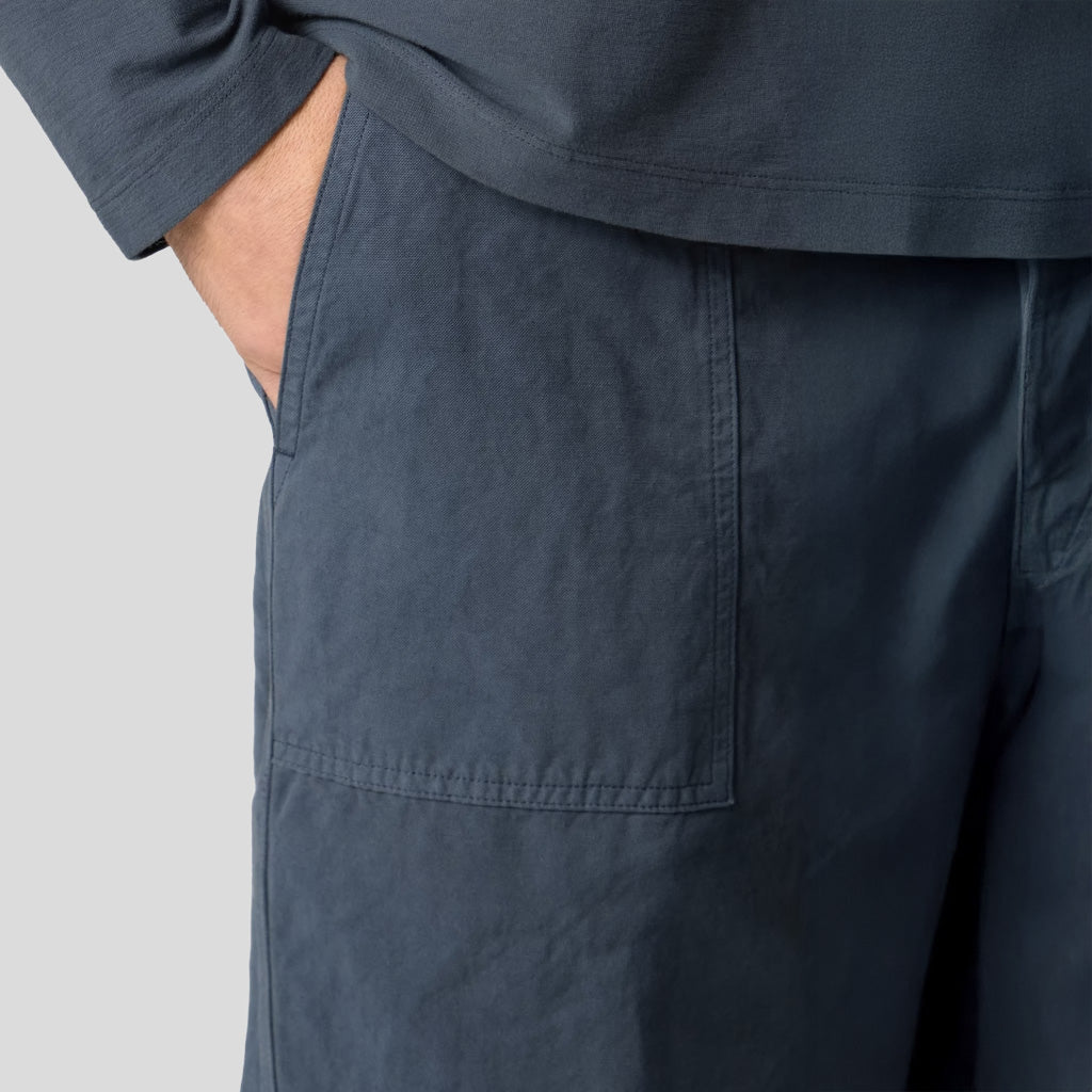 COTTON LINEN CANVAS_S.I.GHOST TROUSERS - SLATE BLUE
