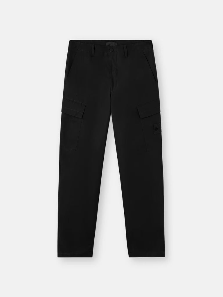 BLACK REGULAR FIT CARGO PANTS