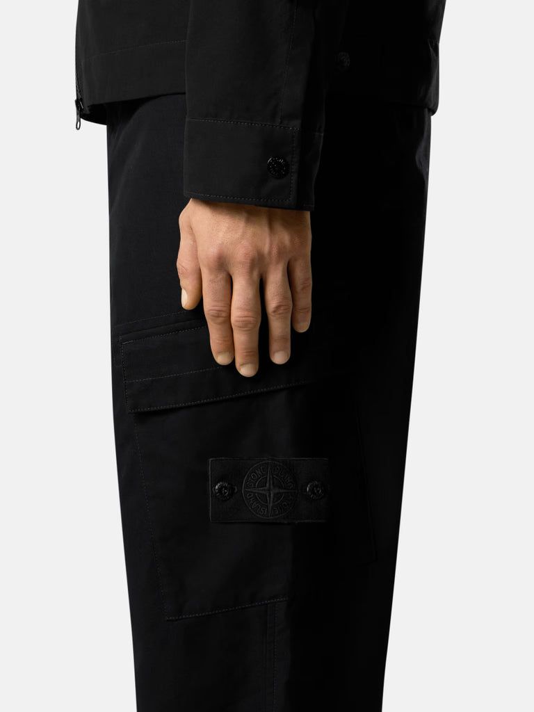 BLACK REGULAR FIT CARGO PANTS