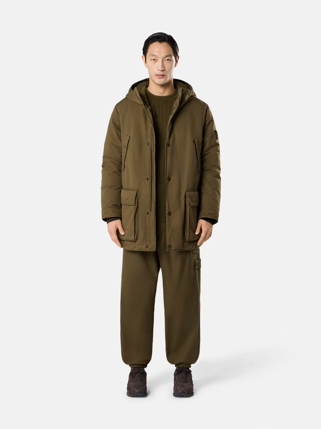 WOOL NYLON FLANNEL_S.I. GHOST SWEATPANTS - MILITARY GREEN