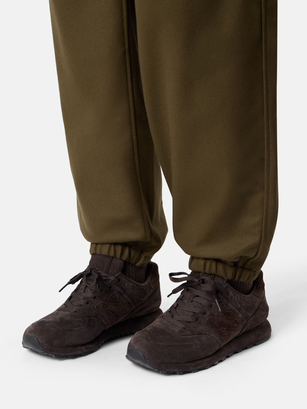 WOOL NYLON FLANNEL_S.I. GHOST SWEATPANTS - MILITARY GREEN