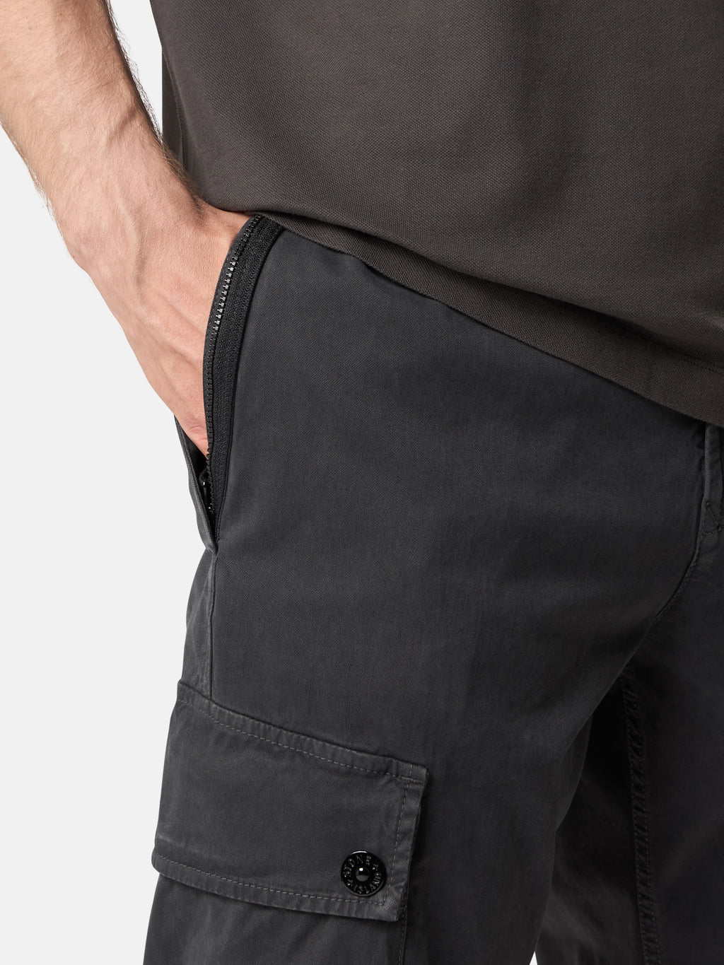 LEAD GREY SLIM FIT CARGO PANTS