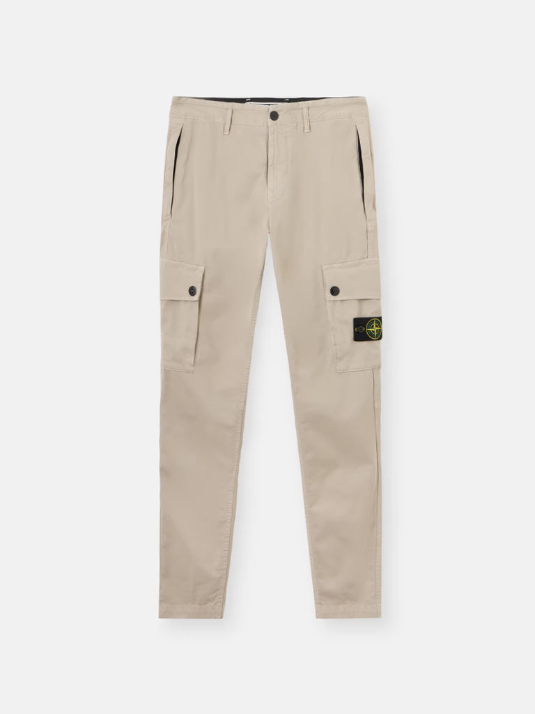 STRETCH 'OLD' EFFECT CARGO PANTS - SAND