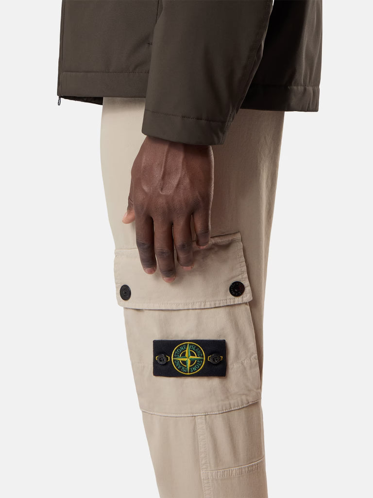 STRETCH 'OLD' EFFECT CARGO PANTS - SAND