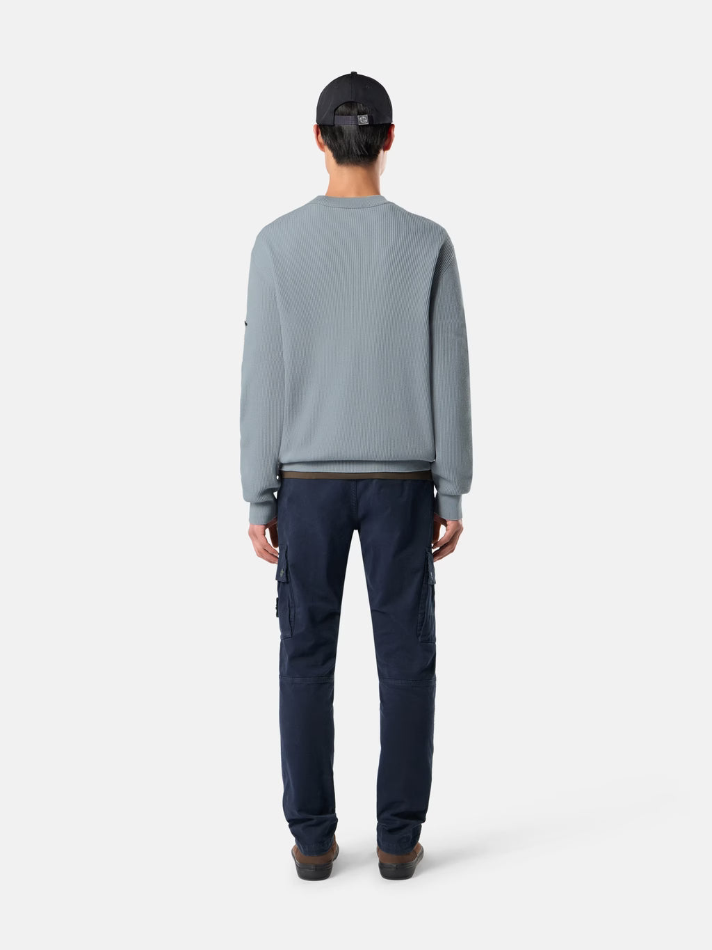 STRETCH ORGANIC COTTON CARGO PANTS - NAVY