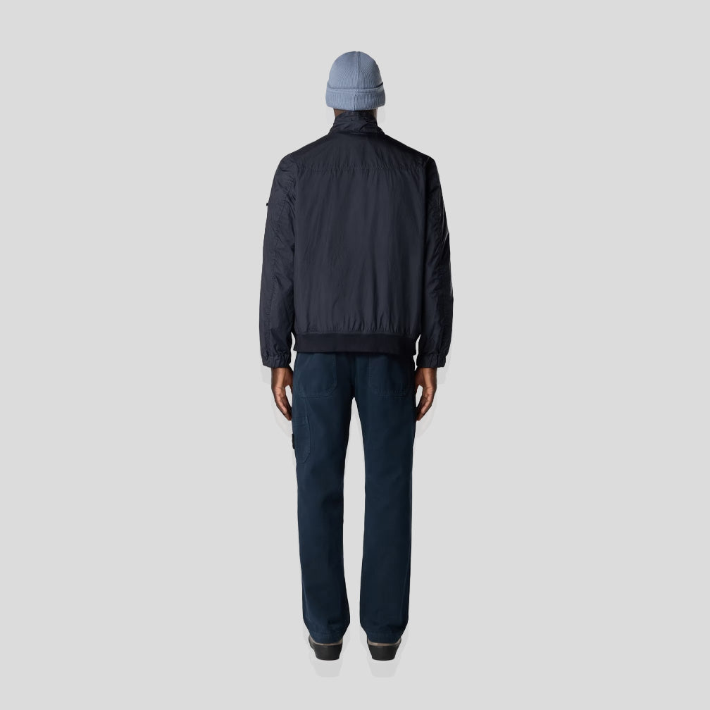 ORGANIC PANAMA COTTON 'OLD' EFFECT TROUSERS - NAVY BLUE