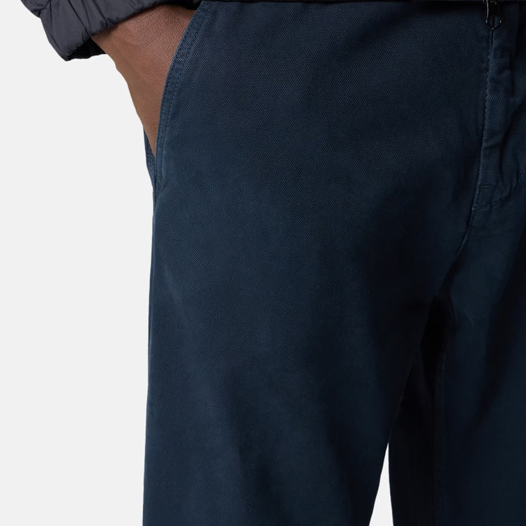 ORGANIC PANAMA COTTON 'OLD' EFFECT TROUSERS - NAVY BLUE