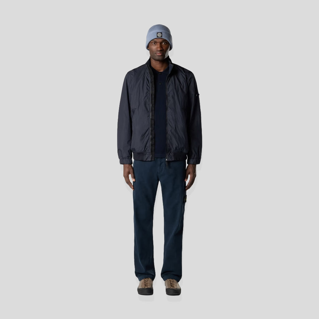 ORGANIC PANAMA COTTON 'OLD' EFFECT TROUSERS - NAVY BLUE