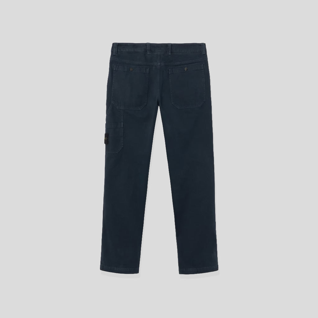 ORGANIC PANAMA COTTON 'OLD' EFFECT TROUSERS - NAVY BLUE