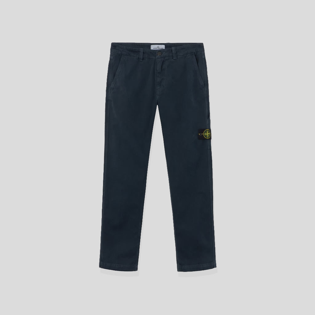 ORGANIC PANAMA COTTON 'OLD' EFFECT TROUSERS - NAVY BLUE