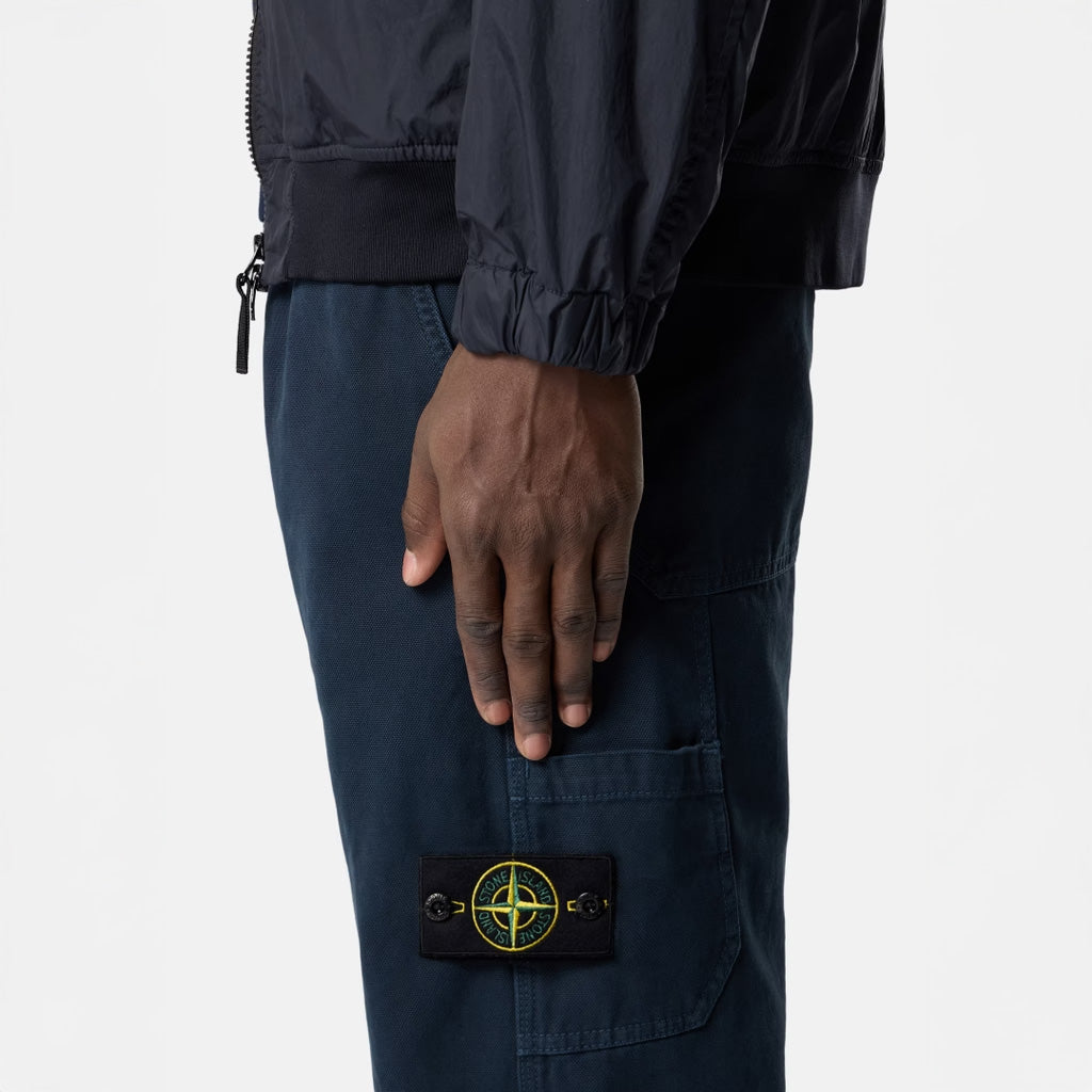 ORGANIC PANAMA COTTON 'OLD' EFFECT TROUSERS - NAVY BLUE