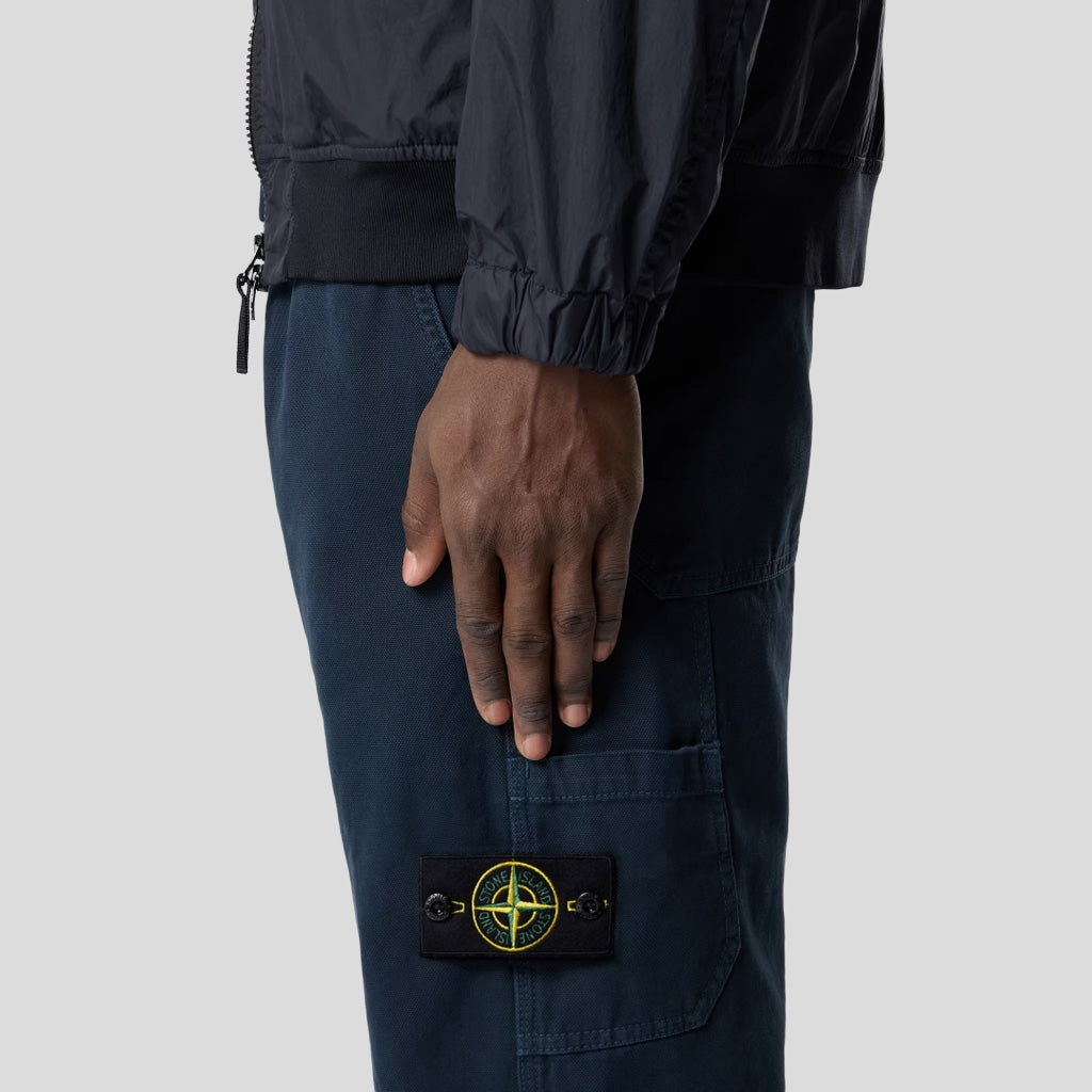 ORGANIC PANAMA COTTON 'OLD' EFFECT TROUSERS - NAVY BLUE