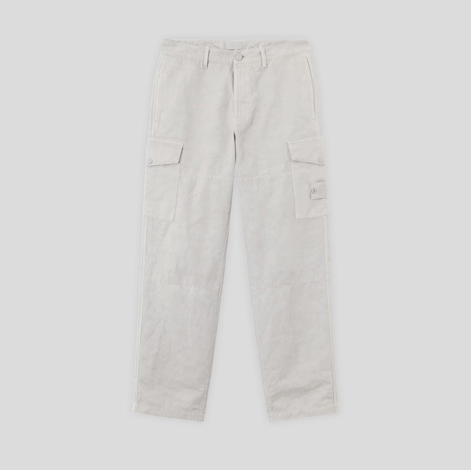 S.I GHOST COTON LINEN CANVAS CARGO TROUSERS - DUST GREY