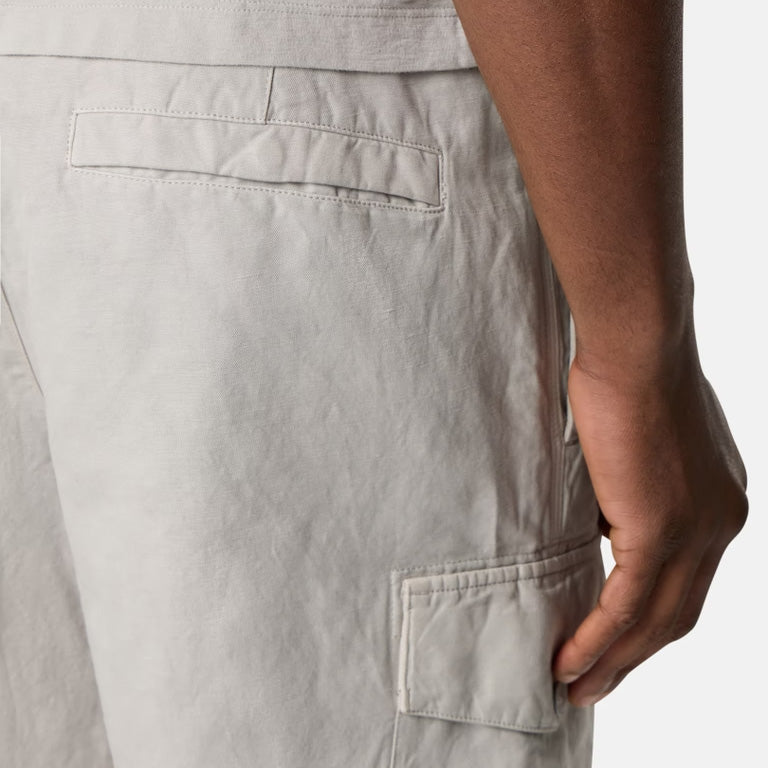 S.I GHOST COTON LINEN CANVAS CARGO TROUSERS - DUST GREY