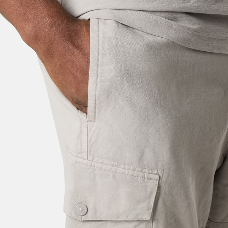 S.I GHOST COTON LINEN CANVAS CARGO TROUSERS - DUST GREY