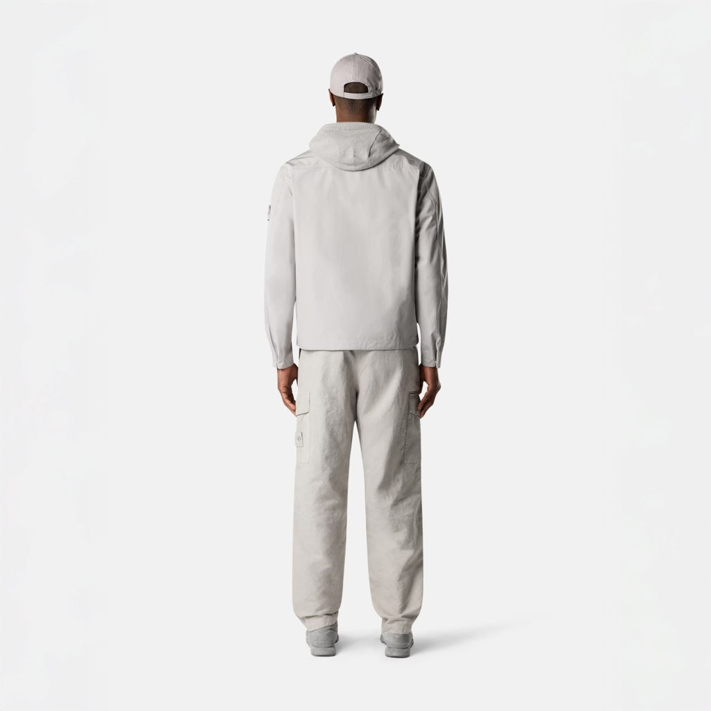 S.I GHOST COTON LINEN CANVAS CARGO TROUSERS - DUST GREY