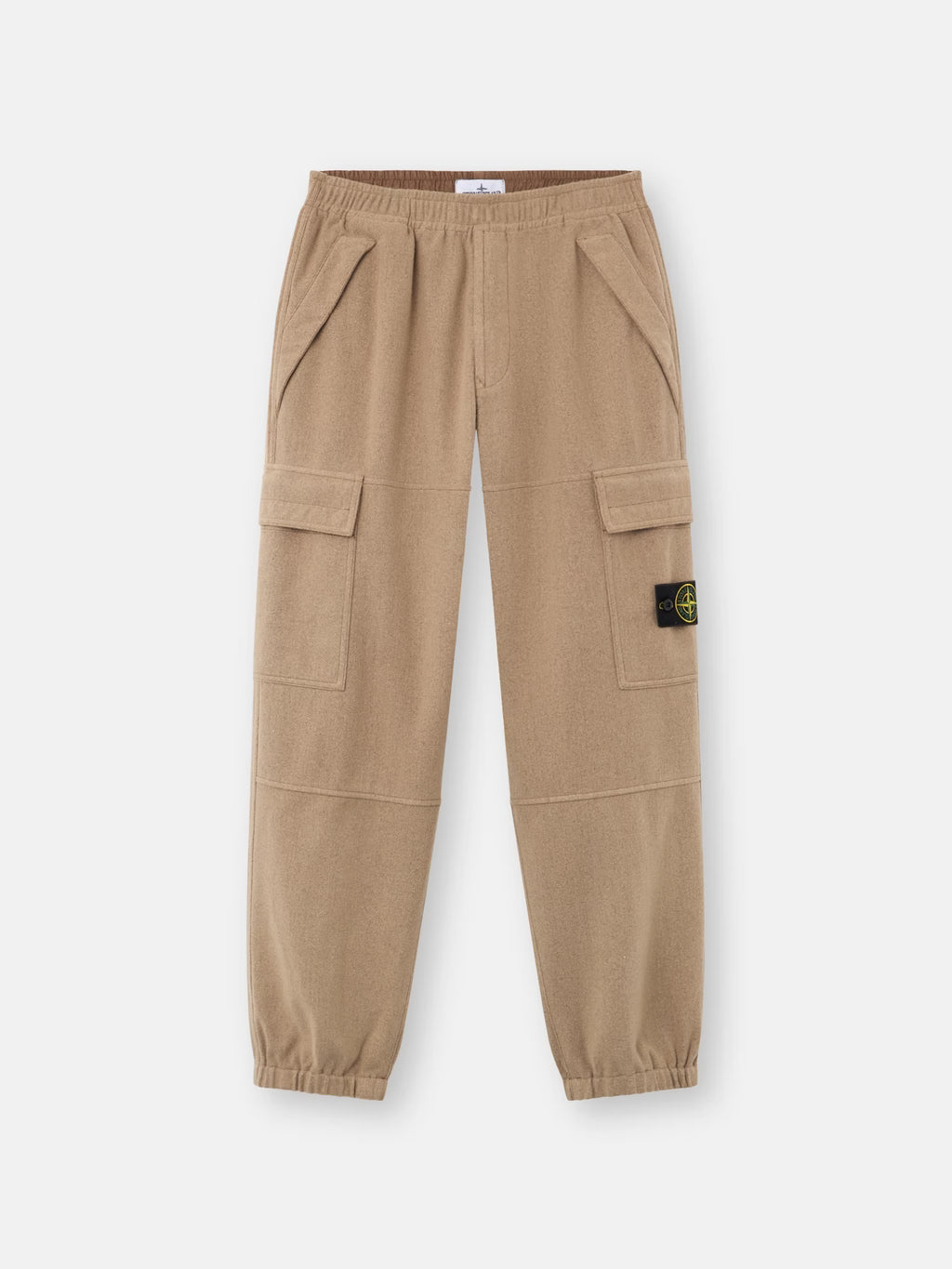 WOOL NYLON FLANNEL-TC CARGO PANTS - BISCUIT