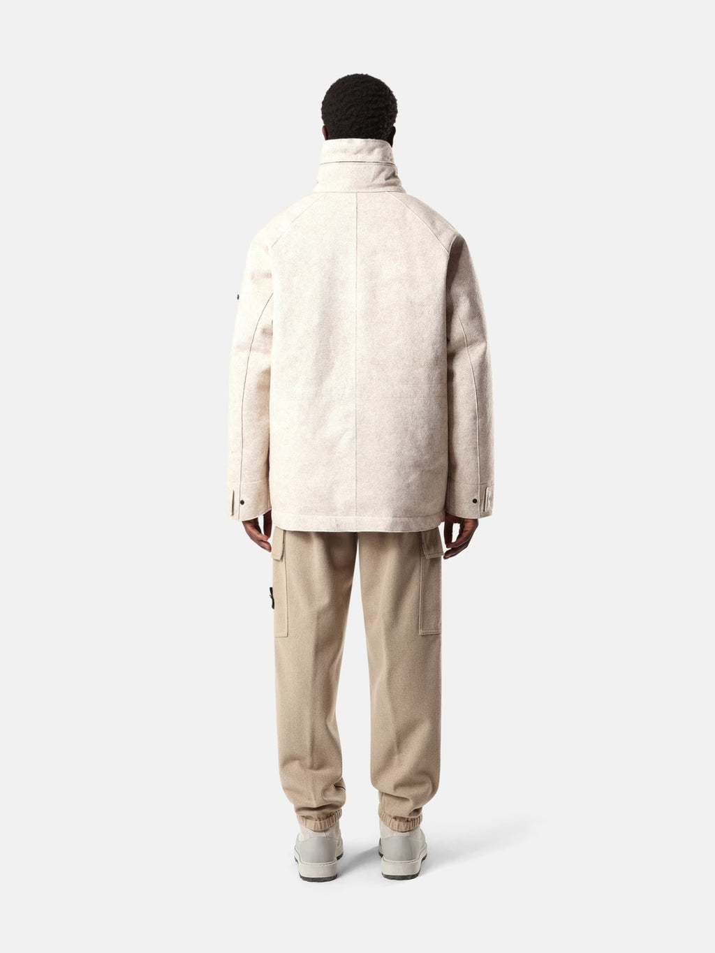WOOL NYLON FLANNEL-TC CARGO PANTS - BISCUIT