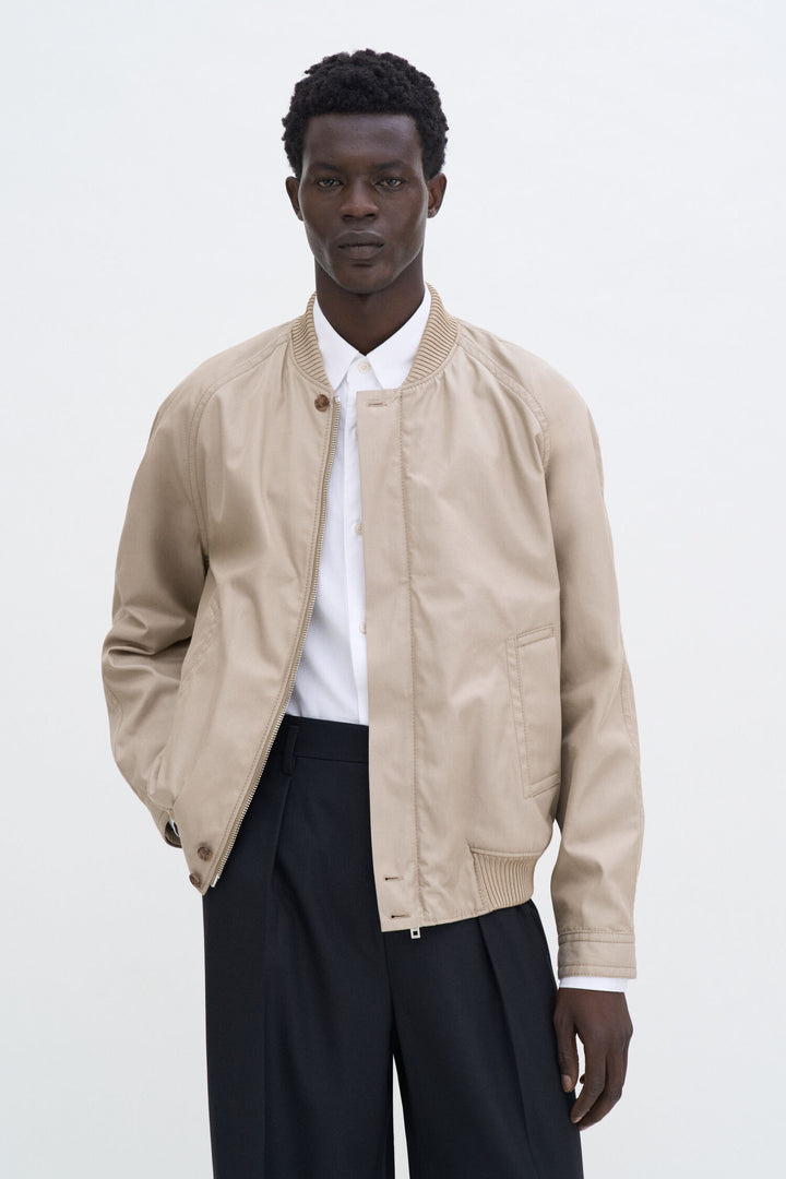 Cotton Track Jacket - Khaki Beige