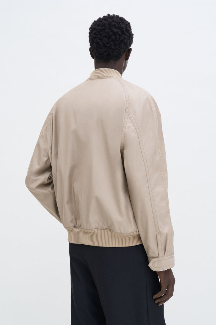 Cotton Track Jacket - Khaki Beige