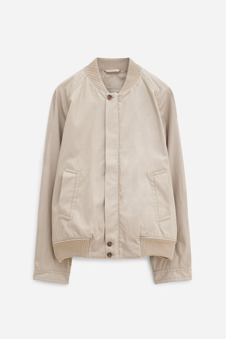 Cotton Track Jacket - Khaki Beige