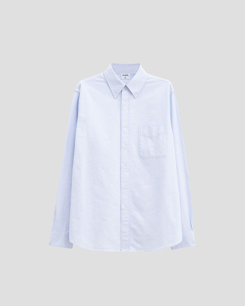 Slim Oxford Cotton Shirt - Light blue
