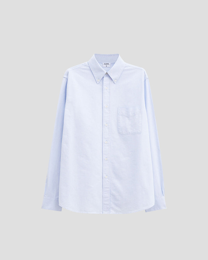 Slim Oxford Cotton Shirt - Light blue
