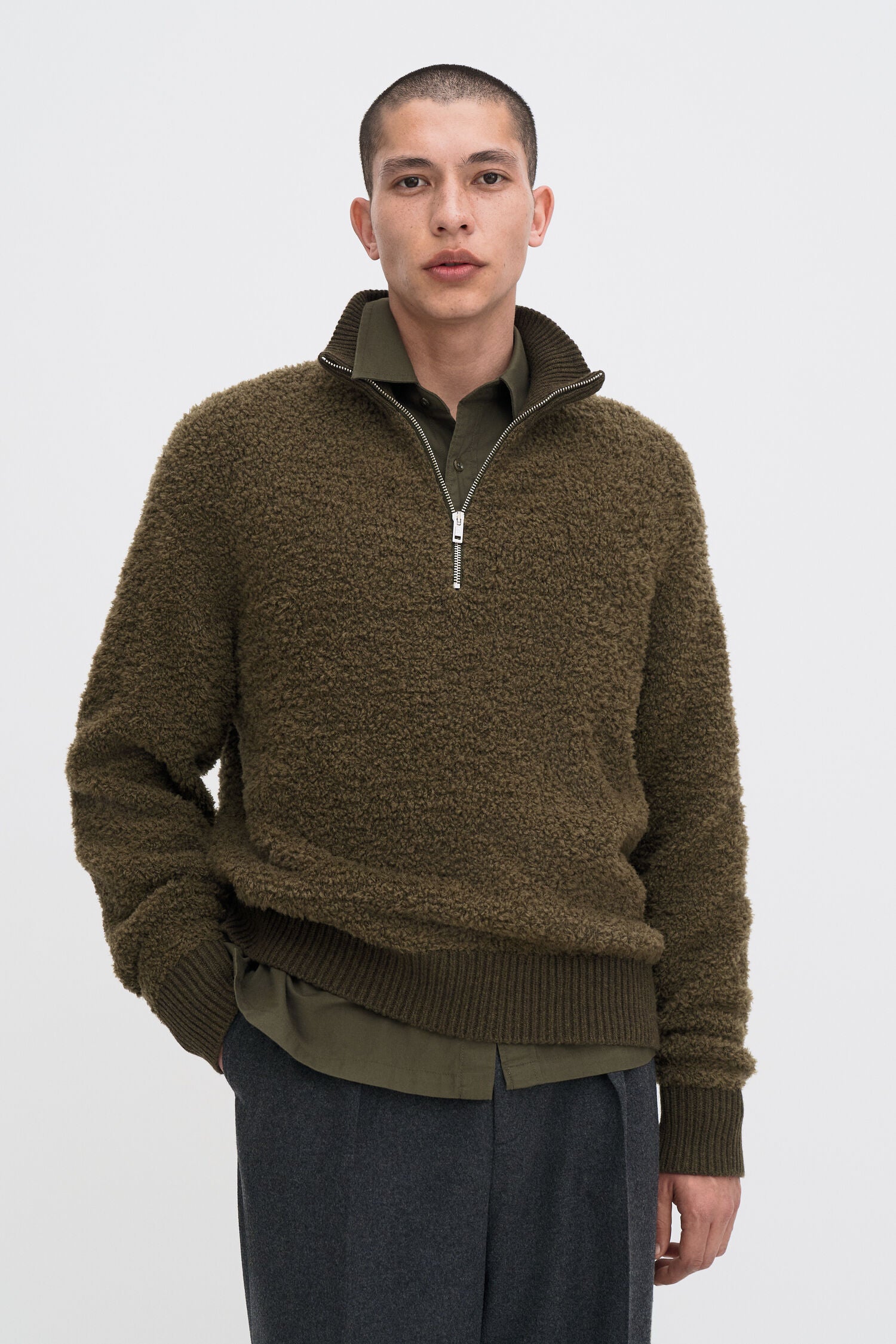 FILIPPA K FLUFFY HALF ZIP SWEATER