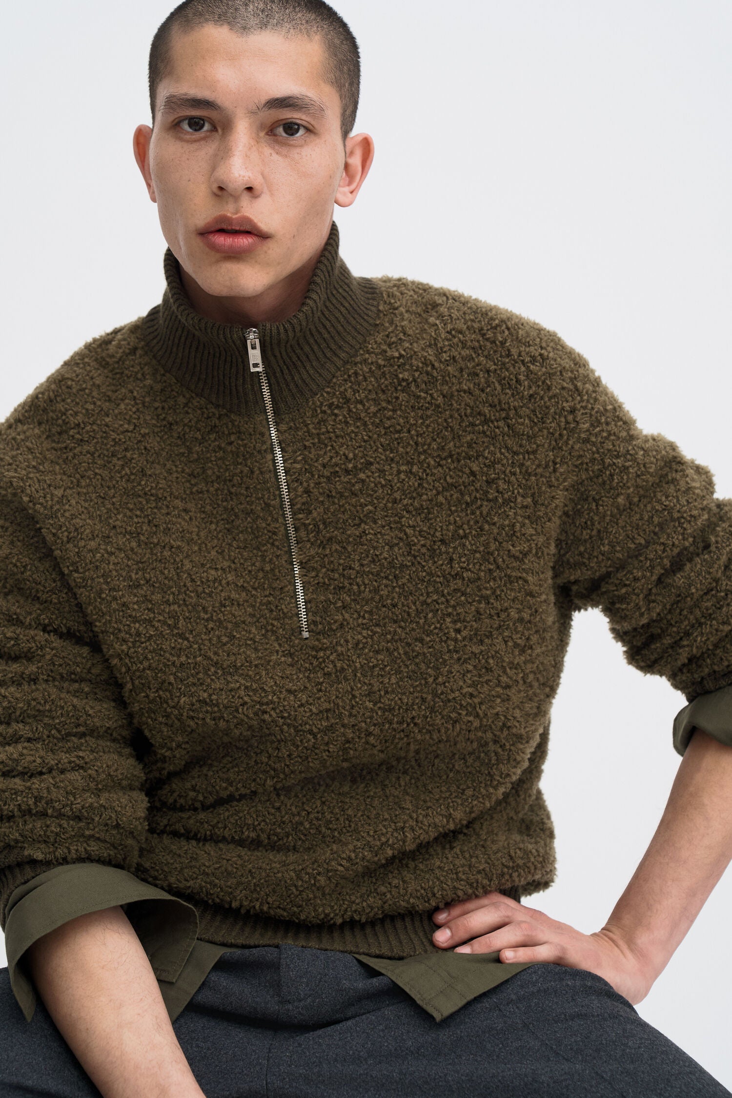 FILIPPA K FLUFFY HALF ZIP SWEATER