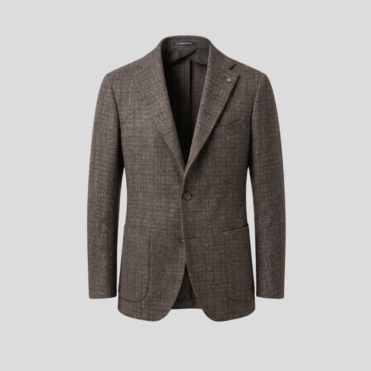 VIRGIN WOOL BLEND BLAZER - BROWN PATTERN