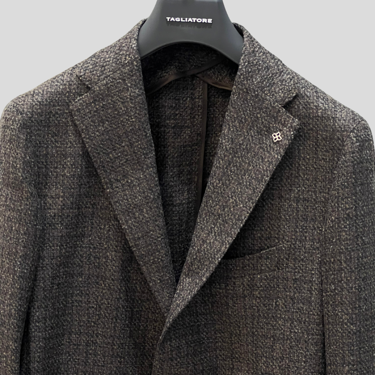 VIRGIN WOOL BLEND BLAZER - BROWN PATTERN