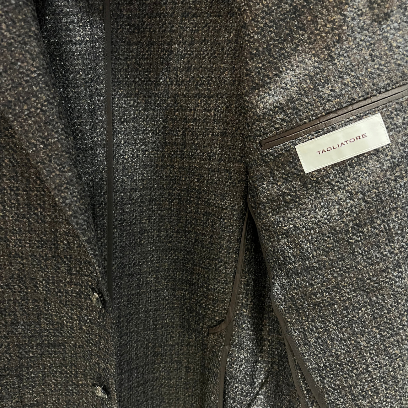 VIRGIN WOOL BLEND BLAZER - BROWN PATTERN