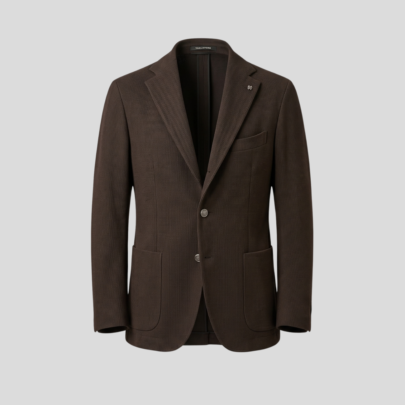 WOOL BLEND BLAZER - BROWN