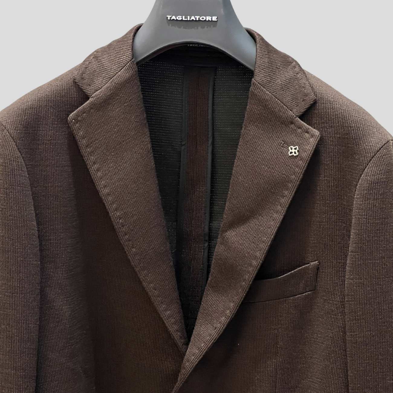 WOOL BLEND BLAZER - BROWN