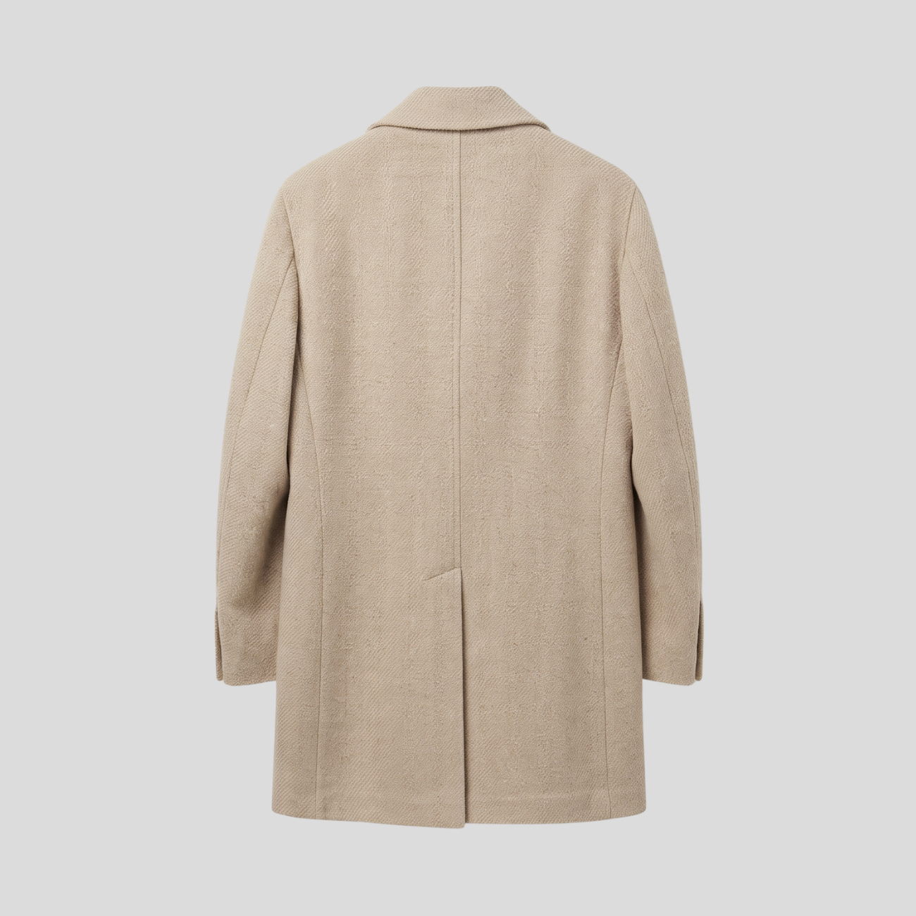 WOOL BLEND DOUBLE-BREASTED COAT - CREAM