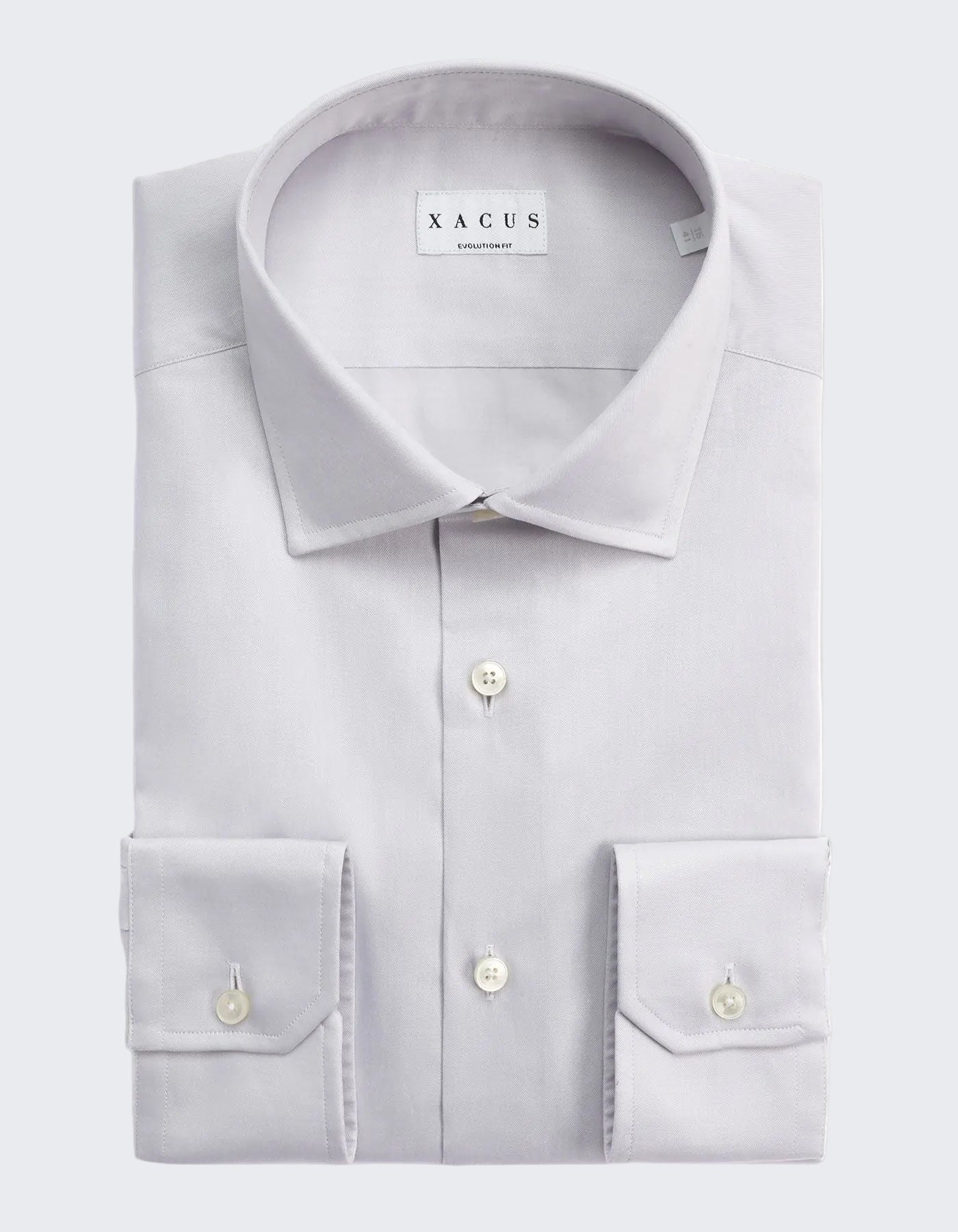 XACUS GREY TWILL SOLID COLOUR COLLAR SHIRT